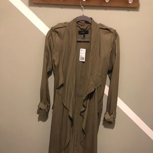 Olive green trench coat